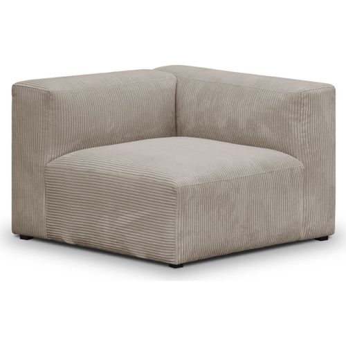 Chauffeuse D'angle À Droite Modulable En Velours Côtelé Taupe