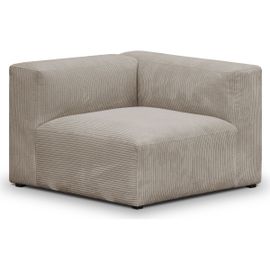 Chauffeuse D'angle À Droite Modulable En Velours Côtelé Taupe