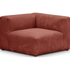 Chauffeuse D'angle À Droite Modulable En Velours Côtelé Rouille