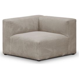 Chauffeuse D'angle À Gauche Modulable En Velours Côtelé Taupe