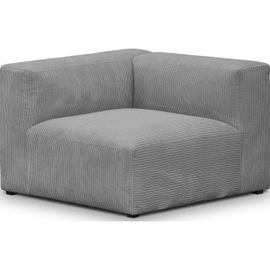 Chauffeuse D'angle À Gauche Modulable En Velours Côtelé Gris Clair