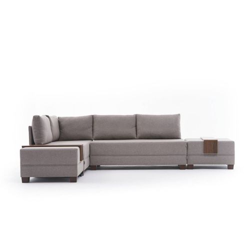 Canapé D'angle Convertible En Tissu Beige Fly Angle Gauche