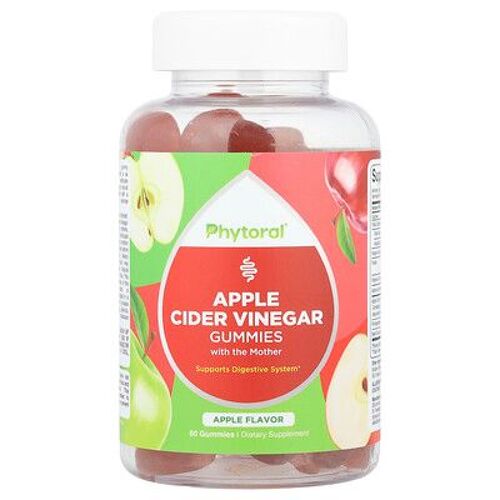 Phytoral, Gommes Au Vinaigre De Cidre De Pomme Avec Mère De Vinaigre, Pomme, 60 Gommes