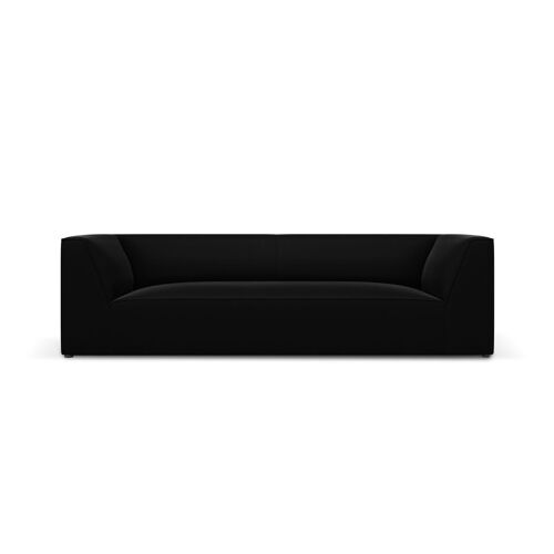 Canapé 3 Places En Tissu Velours Noir