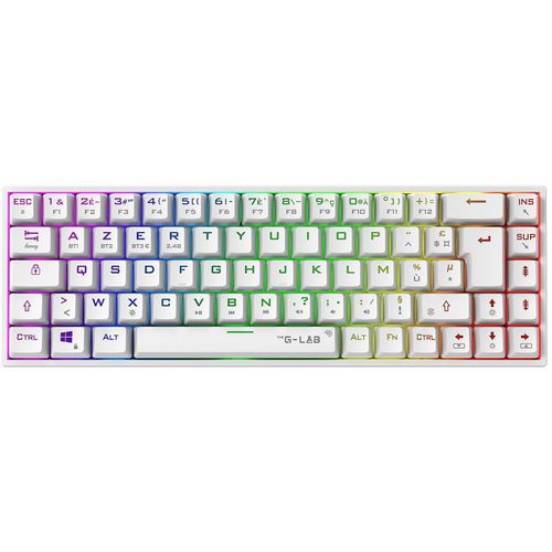 Clavier Gamer sans fil - The G-Lab - KEYZ TITAN - M¿canique (Switch Rouge) - Azerty - Triple mode - RGB - Blanc