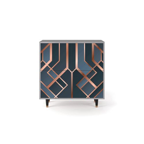 Buffet Bleu-Vert 4 Portes L 94 Cm