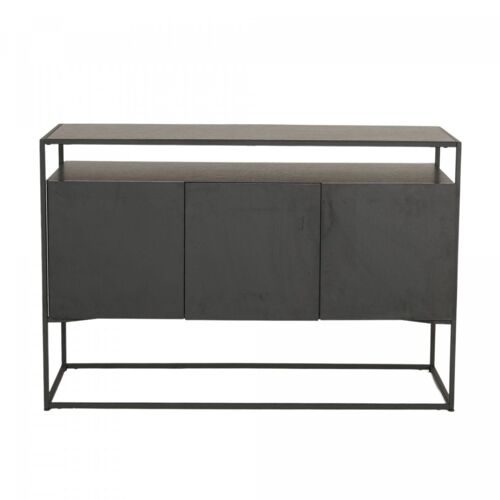 Buffet Bas 3 Portes En Bois Et Métal Noir Noir