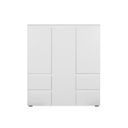 Buffet Haut 3 Portes, 4 Tiroirs Et 5 Étagères - L116 Cm