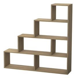 Bibliothèque Avec 6 Étagères Effet Bois Chêne