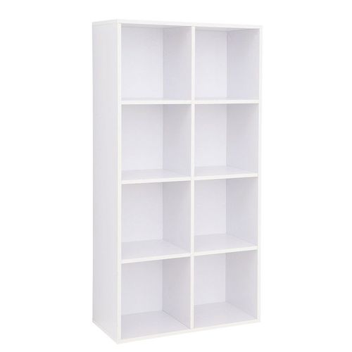 Bibliothèque à 8 compartiments étagère meuble de rangement blanc