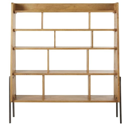 Bibliothèque En Manguier Et Métal Noir