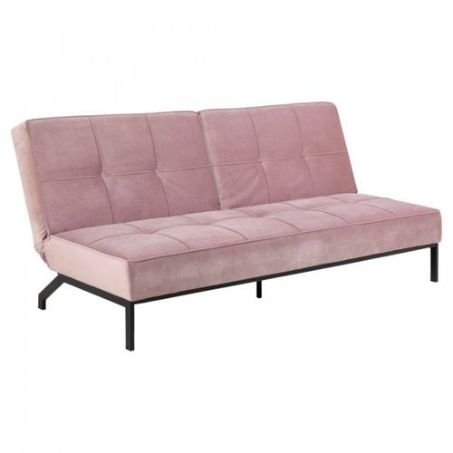 Canapé Convertible En Velours Matelassé Rose