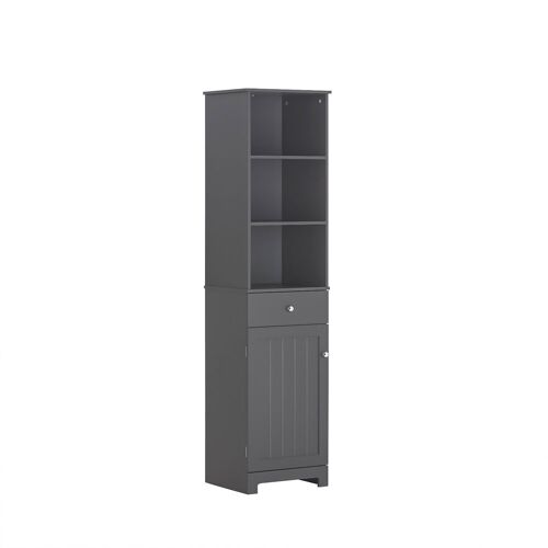 Meuble colonne effet bois gris