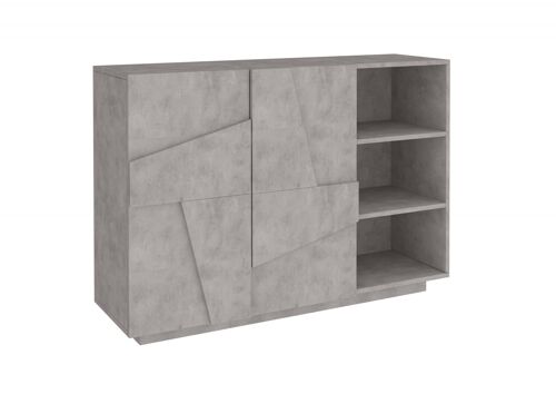 Meuble d'entrée effet bois gris ardoise