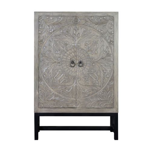 Armoire En Manguier Et Pieds En Métal Gris Vieilli