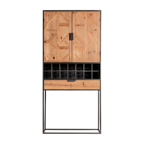 Armoire En Bois De Sapin, De Couleur Gris, 80x40x170 Cm