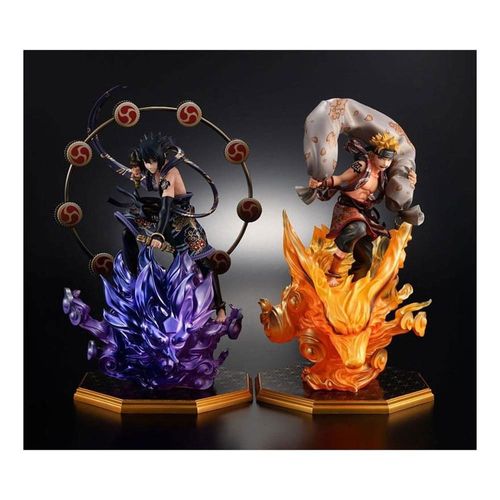 Megahouse Priceus Gem Series Uzumaki Dieu Du Vent Et Sasuke Uchiha Dieu Du Tonnerre Pvc 28 Cm Naruto Statue