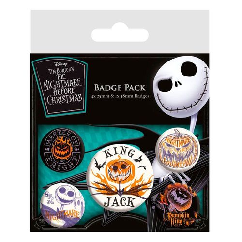 disney letrange noel de monsieur jack pin back badges 5 pack colore ombres