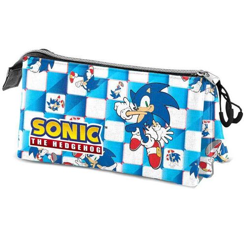 Karactermania Etui A Crayons A Trois Poches Sonic Blue Lay