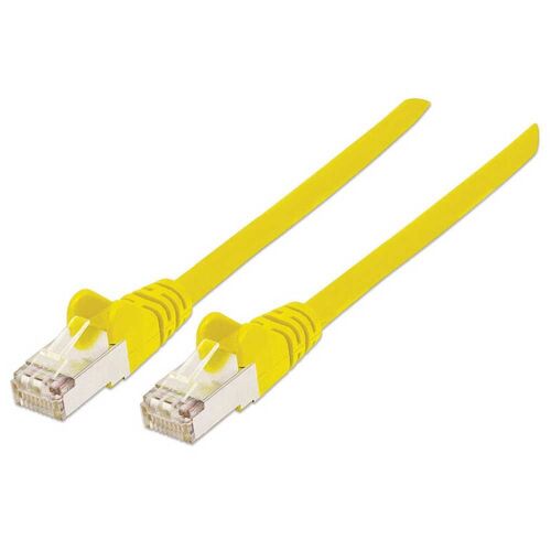 Intellinet Network Patch Cable, Cat6A, 2m, Yellow, Copper, S/FTP, LSOH / LSZH, PVC, RJ45, Gold Plated Contacts, Snagless, Booted, Lifetime Warranty, Polybag - Cordon de raccordement (DTE) - RJ-45 (M) pour RJ-45 (M) - 2 m - SFTP, PiMF - CAT 6a -...