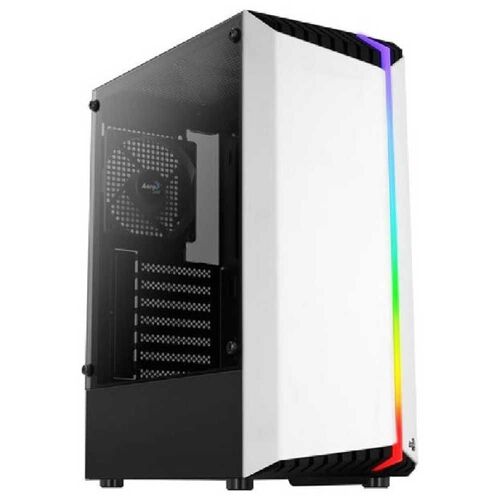 Boitier PC Moyen Tour ATX AeroCool Bionic RGB avec panneau vitré - Blanc