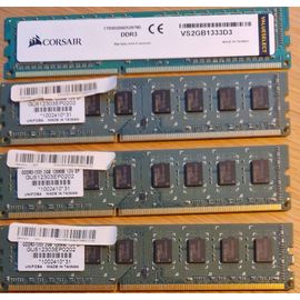 4 barettes ram 2GB 1333 DDR3 soit 8GB