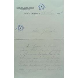Guerre 14-18 Rare : Lettre 1917 Camp Prisonniers Juifs Alten-Grabow Étoile De David Mort D'Un Camarade (Altergrabow Judaïsme)