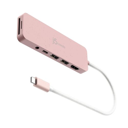 j5create JCD373ER-N Concentrateur multiport USB-C écologique avec Power Delivery