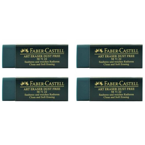 Faber-Castell Lot De 4 Gommes En Plastique Dust-Free Verte