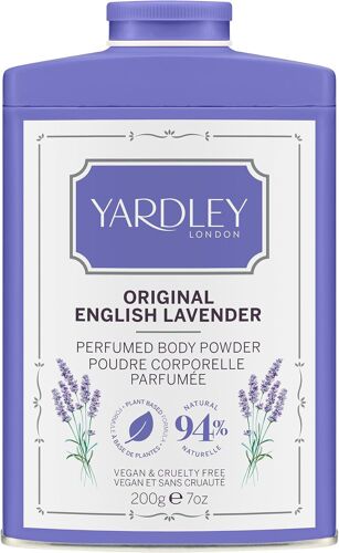 Kalanka-Yardley London Poudre Parfumée Originale Pour Le Corps À La Lavande Anglaise, Pour Femmes Pour Aider À Contrôler Les Odeurs Et Les Frottements, Poudre À Épousseter 200g 