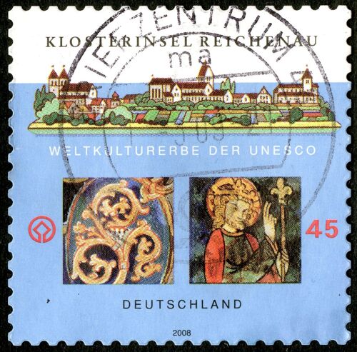 Timbre Oblitéré Deutschland, Klostererinsel Reichenau, Weltkulturerbe Der Unesco, 2008, 45