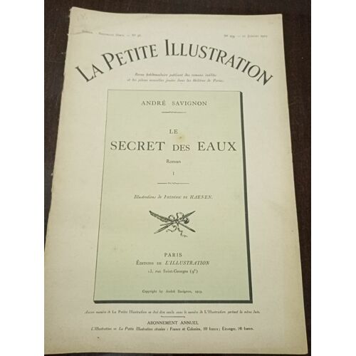 La Petite Illustration N° 154. Le Secret Des Eaux 1