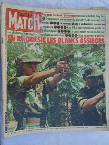 Magazine Paris Match - 1421 - Août 1976 - Rhodesie Guy Lux Anouk Aimee Desmaison Reagan Giscard
