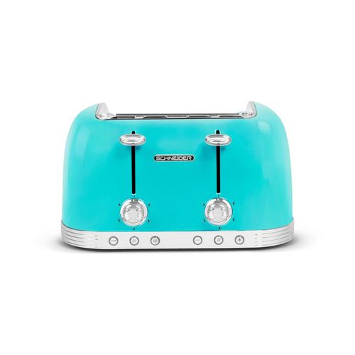 Schneider Vintage SCTO4ACA - Grille-pain - 4 tranche - 4 Emplacements - bleu