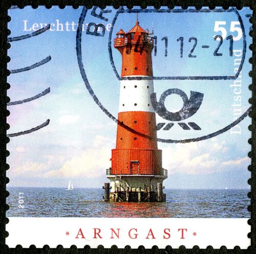 Timbre Oblitéré Deutschland, Arngast , Leuchttürme, 2011, 55