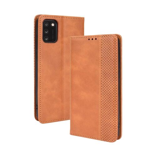 Étui Pour Tcl A3x Fermeture Magnétique Cuir Pu Portefeuille - Le Brun