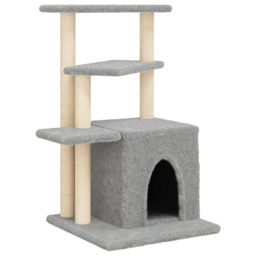 Vidaxl Arbre À Chat Avec Griffoirs En Sisal Gris Clair 83,5 Cm
