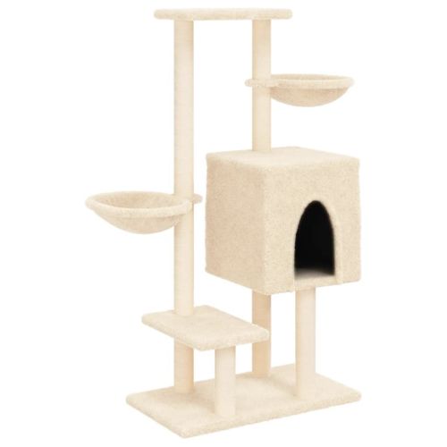 Vidaxl Arbre À Chat Avec Griffoirs En Sisal Crème 117 Cm