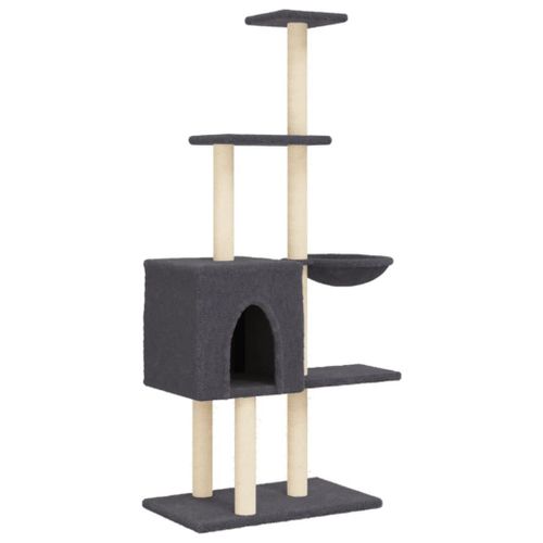 Vidaxl Arbre À Chat Avec Griffoirs En Sisal Gris Foncé 145 Cm