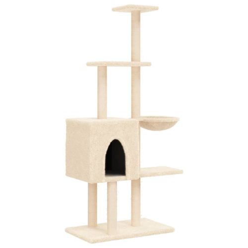 Vidaxl Arbre À Chat Avec Griffoirs En Sisal Crème 145 Cm