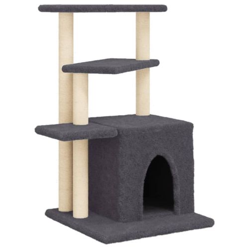 Vidaxl Arbre À Chat Avec Griffoirs En Sisal Gris Foncé 83,5 Cm