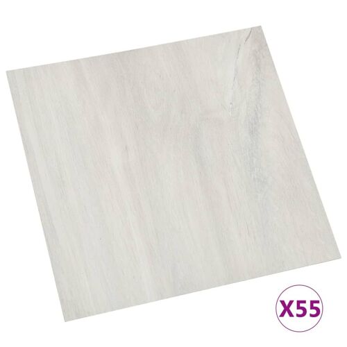 vidaXL Planches de sol 55 pcs Crème 5,11 m² PVC