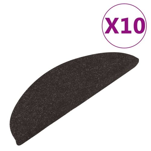 Vidaxl Tapis D'escalier Auto-Adhésifs 10 Pcs Noir 65x22,5x3,5 Cm