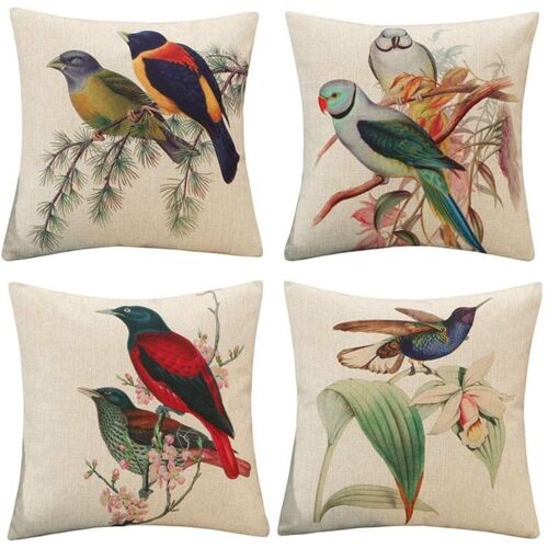 Housses De Coussin Taies D'Oreiller Décoratives Lot De 4 Housse En Lin Pour Canapé, Lit, Chaise, Siège Auto 9109-May14A28916