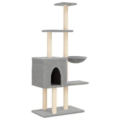 Vidaxl Arbre À Chat Avec Griffoirs En Sisal Gris Clair 145 Cm