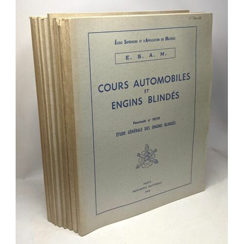 Cours Automobiles Et Engins Blindés - Fascicules 1 À 7 Et Fascicule 10 (Fascicules 8 Et 9 Manquants)