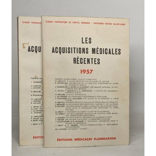 Les Acquisitions Médicales Récentes Années 1957 _ 1958