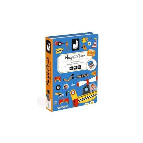 Coffret Magneti Book Bolides, 30 magnets Vehicules + 18 modeles - Livre Magnetique Enfant - Set Jeu Educatif aimants transports + carte