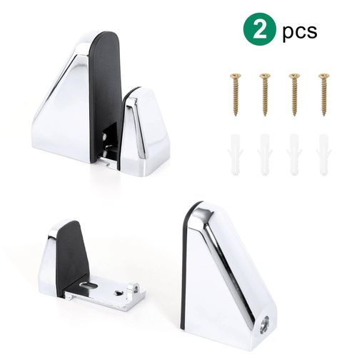 Support D'étagère Réglable En Alliage De Zinc,Clips D'étagères Flottantes En Métal Pour Étagère À Livres En Verre Et En Bois,Supports D'exposition De Garde-Robe.Silver 2pcs.3.3 Inch