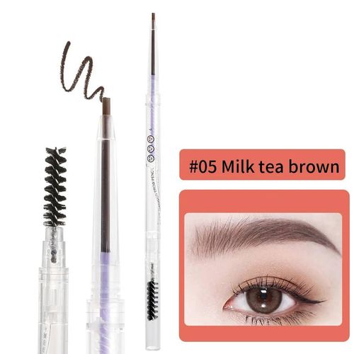 Crayon À Sourcils À Double Extrémité Avec Brosse,Pointe Fine,Multi-Usage,Étanche,N'est Pas Facile À Enlever Le Maquillage.05. 